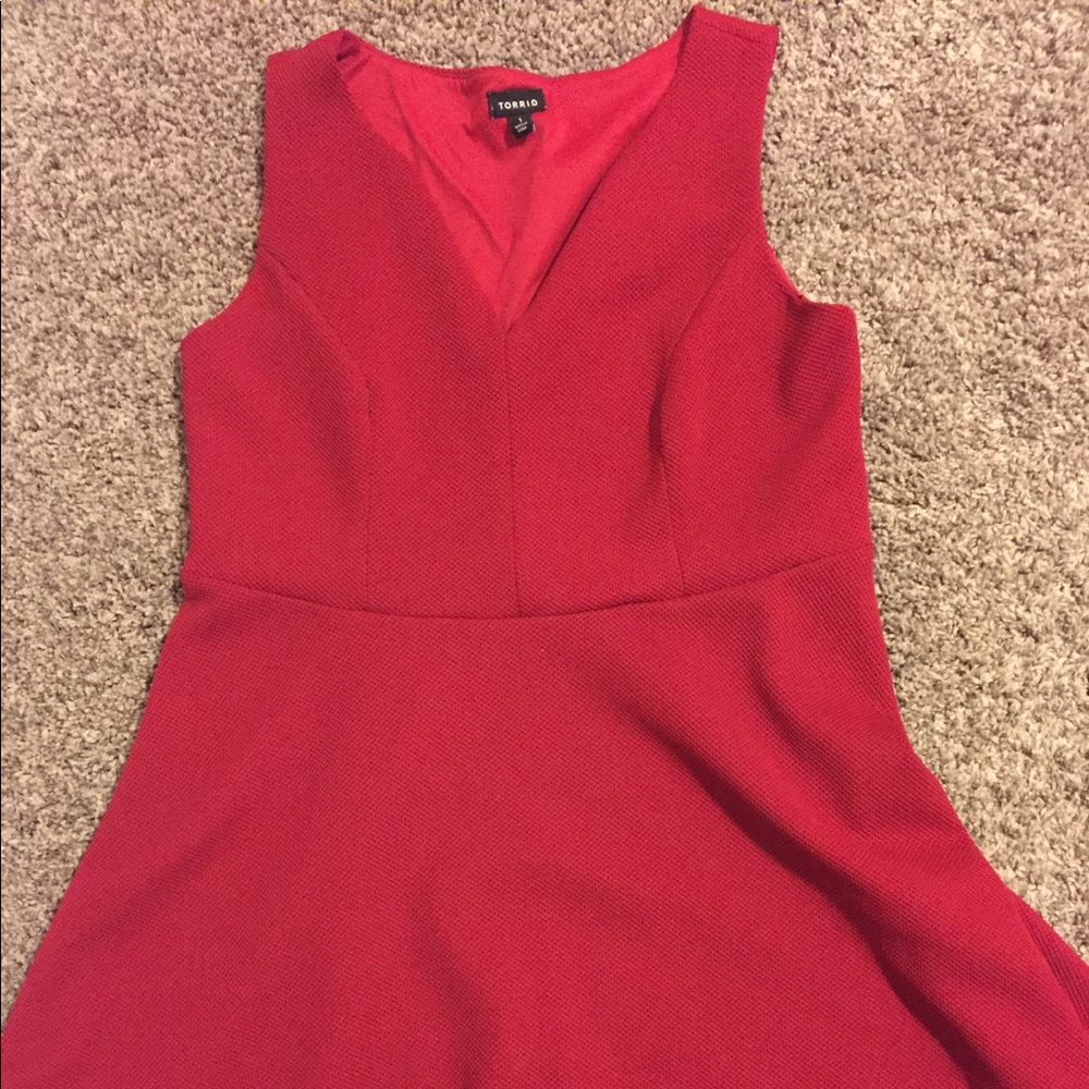torrid Red Sleeveless V-Neck Midi Dress
